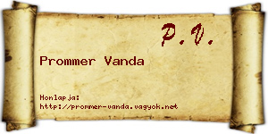 Prommer Vanda névjegykártya